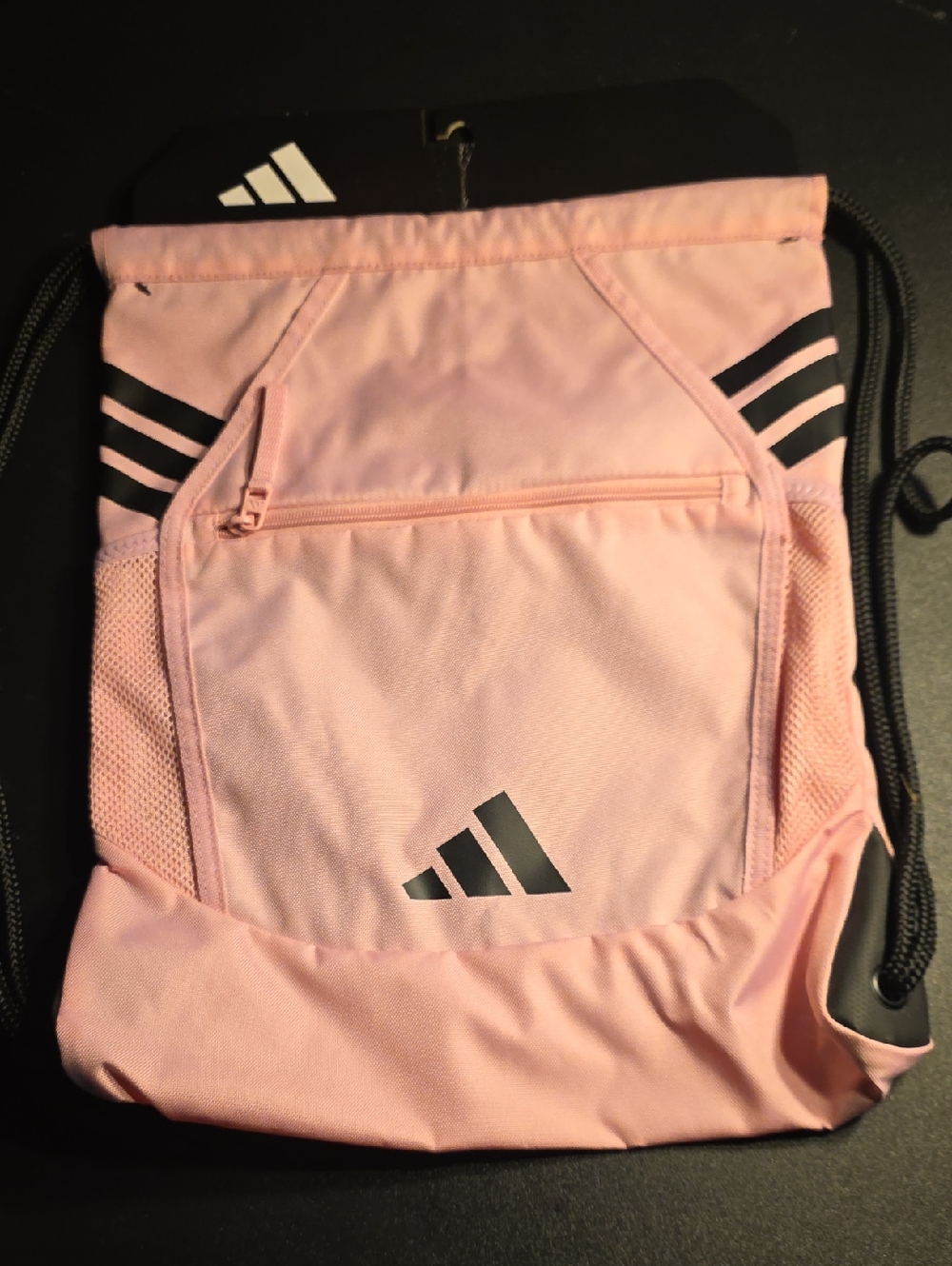 adidas Pink Drawstring Sports Sack with Front Zip